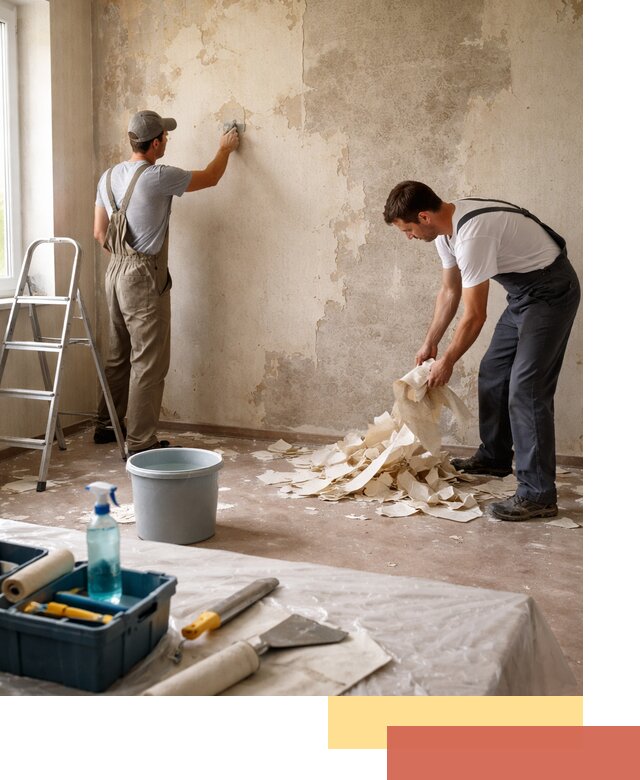 Снятие старых обоев в Сосновом Бору быстро и качественно