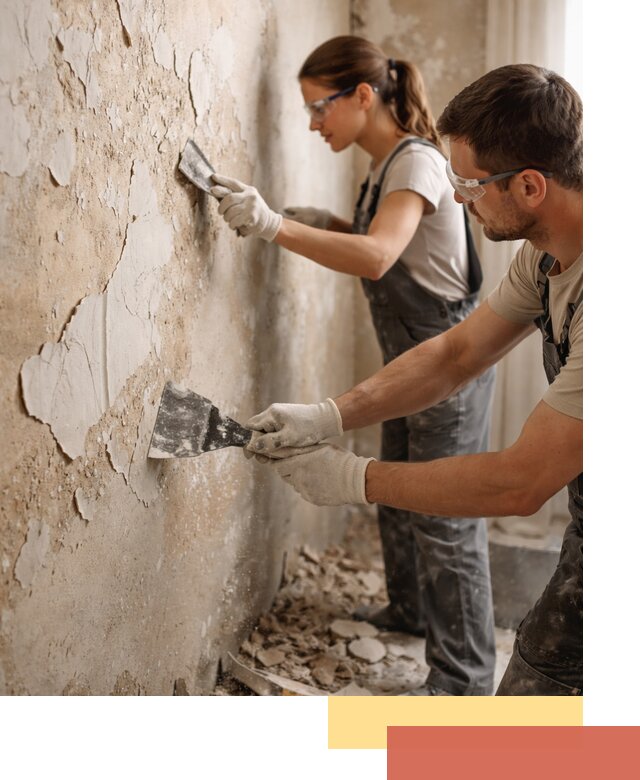 Снятие старой шпаклевки и подготовка поверхностей в Сосновом Бору