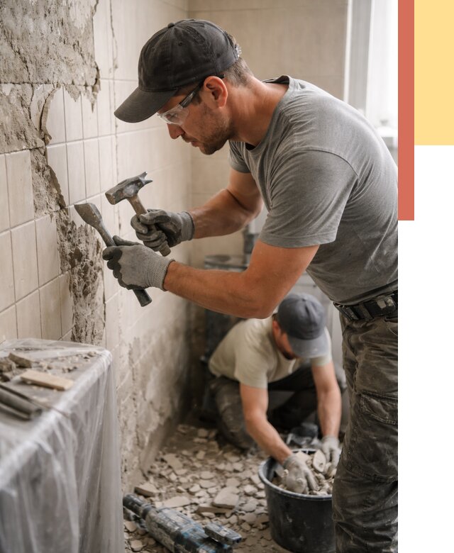 Демонтаж плитки со стен в Сосновом Бору от 863 руб. — быстро и недорого | ОТДЕЛОЧНИК-Снб