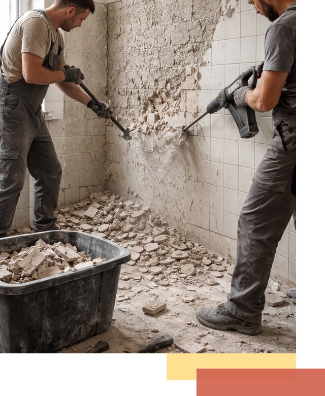 Демонтаж плитки со стен в Сосновом Бору быстро и аккуратно