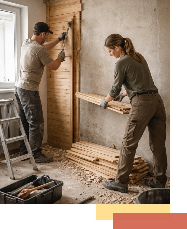 Демонтаж вагонки со стен в Сосновом Бору — профессиональный демонтаж