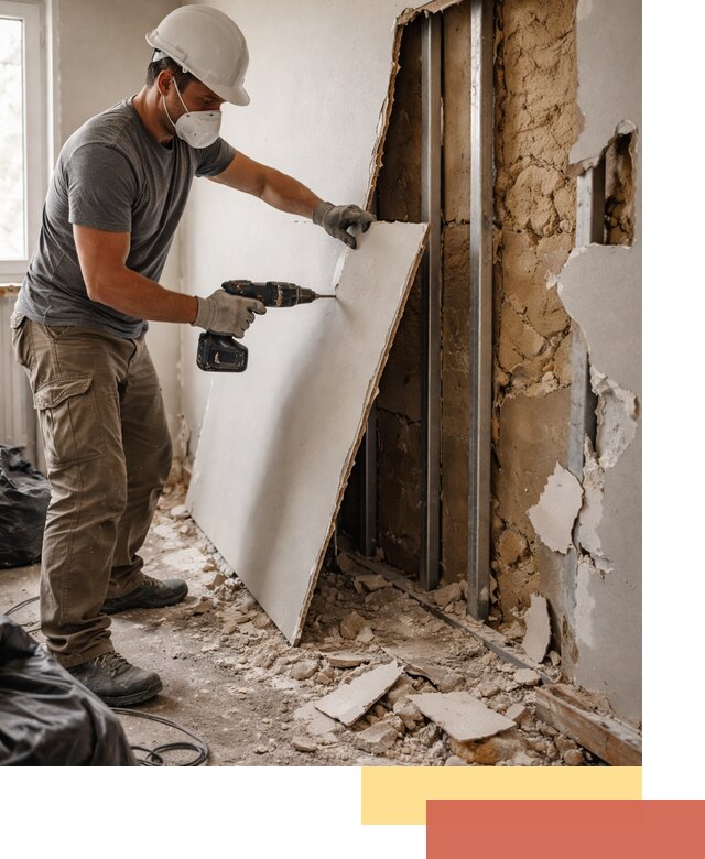 Демонтаж гипсокартона со стен в Сосновом Бору качественно и быстро