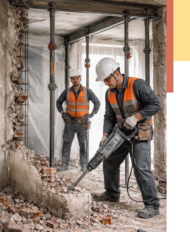 Снос несущих стен в Сосновом Бору от 10412 руб. — демонтаж несущей стены под ключ | ОТДЕЛОЧНИК-Снб