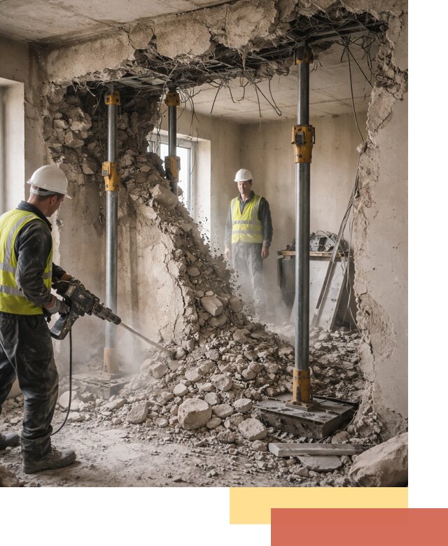 Снос несущих стен в Сосновом Бору с гарантией безопасности и качества