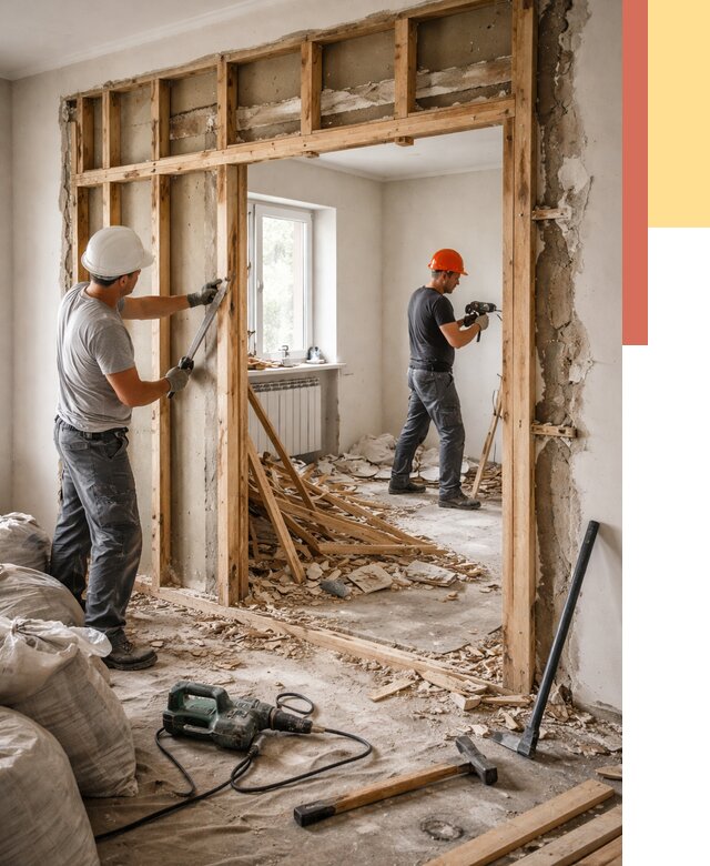 Демонтаж деревянных перегородок в Сосновом Бору от 3251 руб. — быстро и недорого | ОТДЕЛОЧНИК-Снб