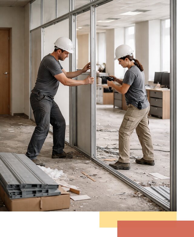 Демонтаж алюминиевых перегородок в Сосновом Бору быстро и аккуратно