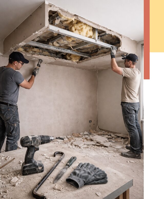 Демонтаж короба из гипсокартона в Сосновом Бору от 1544 руб. — быстро и недорого | ОТДЕЛОЧНИК-Снб