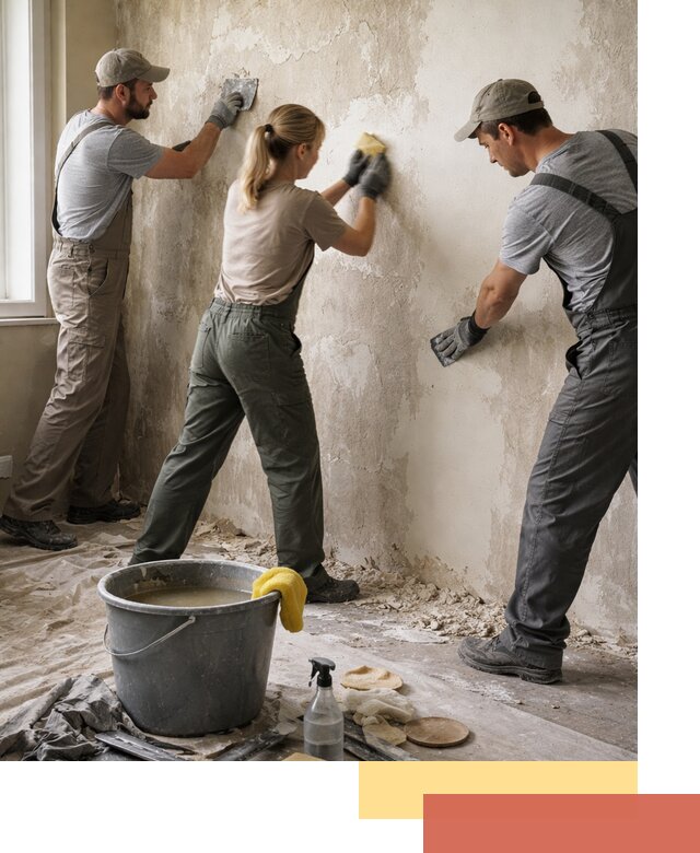 Очистка стен от клея и грунтовки в Сосновом Бору качественно и быстро