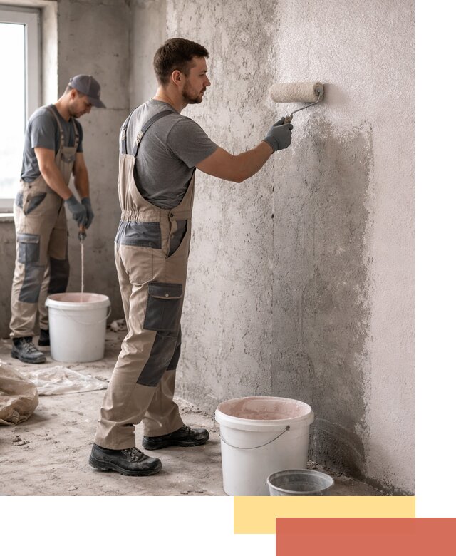 Нанесение бетоноконтакта на стены в Сосновом Бору для последующей отделки