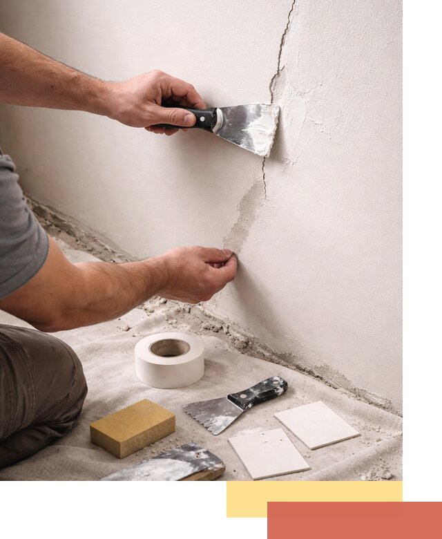 Заделка трещин и сколов в стенах и потолках в Сосновом Бору