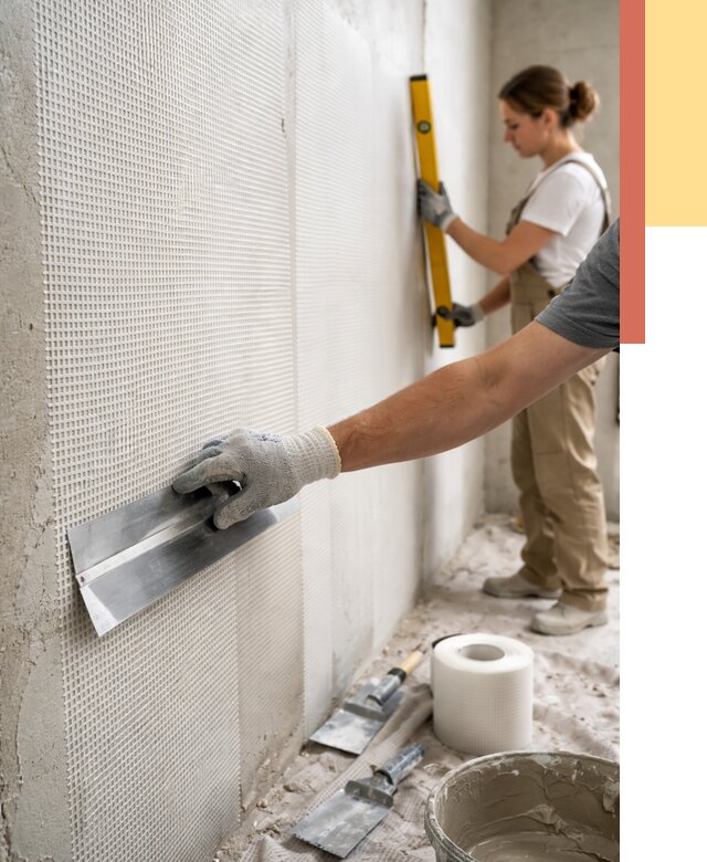 Армирование стен стеклосеткой в Сосновом Бору от 3251 руб. под ключ | ОТДЕЛОЧНИК-Снб