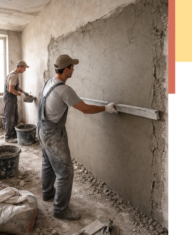 Цементная штукатурка стен в Сосновом Бору от 4571 руб/м2 — быстро и недорого | ОТДЕЛОЧНИК-Снб