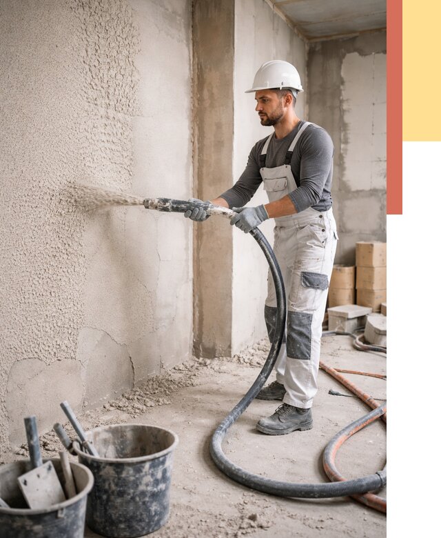 Машинная штукатурка стен в Сосновом Бору под ключ от 6603 руб./м2 | ОТДЕЛОЧНИК-Снб