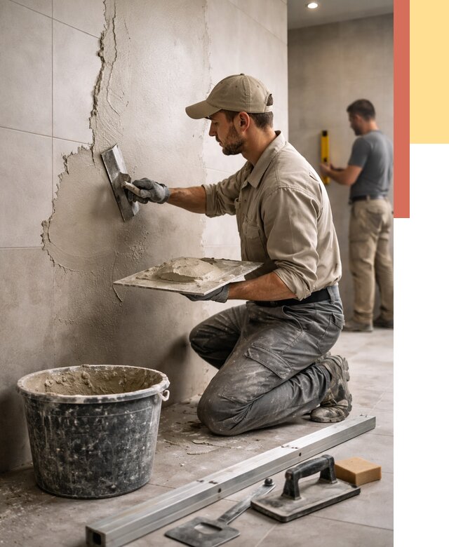 Штукатурка стен в ванной в Сосновом Бору от 4571 руб./м² — выравнивание под ключ | ОТДЕЛОЧНИК-Снб