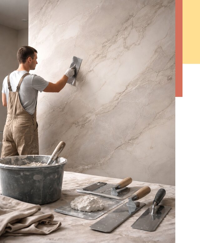 Декоративная штукатурка под мрамор в Сосновом Бору от 2844 руб./м² — быстро и недорого | ОТДЕЛОЧНИК-Снб