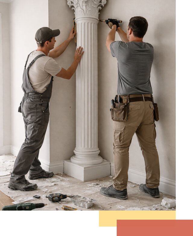 Установка декоративных колонн в Сосновом Бору под ключ