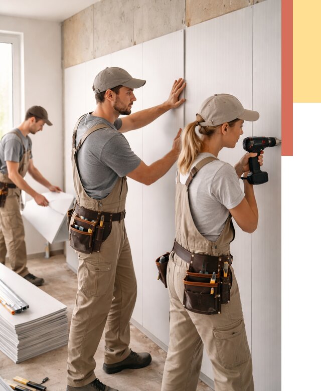 Монтаж ПВХ панелей на стены в Сосновом Бору от 457 руб/м2 — быстро и недорого | ОТДЕЛОЧНИК-Снб