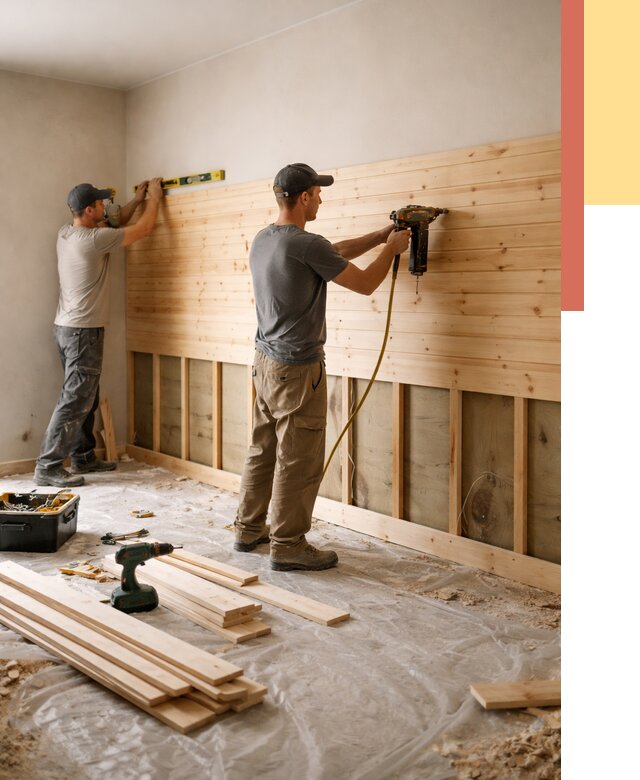 Монтаж деревянной вагонки на стены в Сосновом Бору от 7619 руб. | Услуги монтажа вагонки | ОТДЕЛОЧНИК-Снб