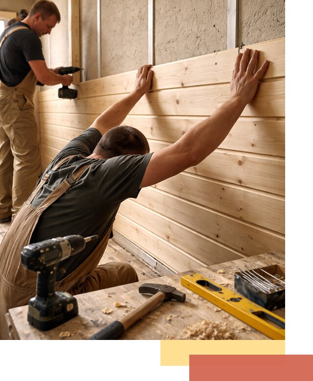 Монтаж деревянной вагонки на стены в Сосновом Бору быстро и качественно