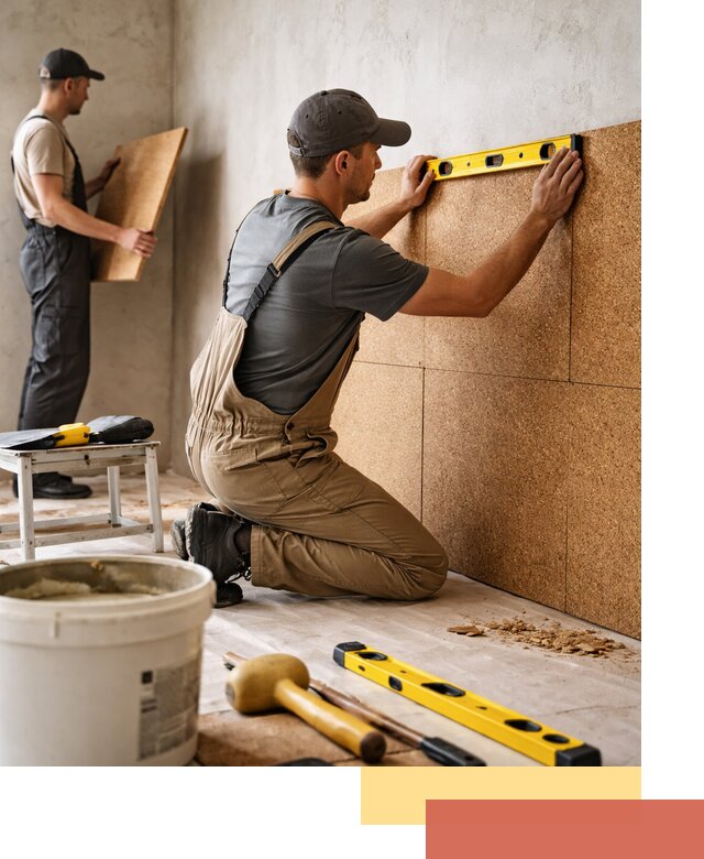 Монтаж пробковых панелей на стены в Сосновом Бору быстро и качественно