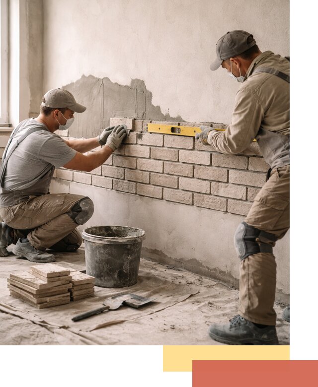 Монтаж декоративного кирпича профессионально в Сосновом Бору