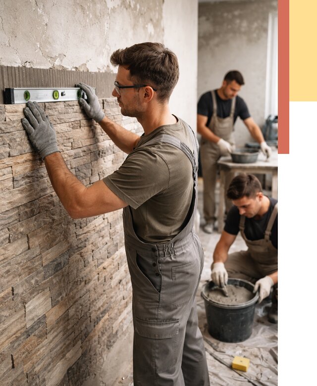 Монтаж искусственного камня в Сосновом Бору от 4571 руб. под ключ | ОТДЕЛОЧНИК-Снб