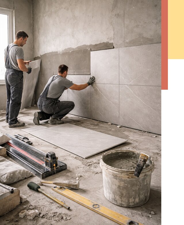 Облицовка стен керамогранитом в Сосновом Бору от 4266 руб./м² — услуги под ключ | ОТДЕЛОЧНИК-Снб