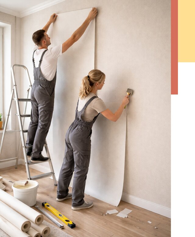 Поклейка флизелиновых обоев в Сосновом Бору от 6095 руб. | Быстро и недорого — ОТДЕЛОЧНИК-Снб