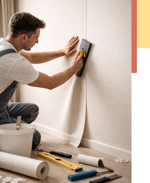 Поклейка виниловых обоев в Сосновом Бору от 4571 руб. | Быстро и недорого — ОТДЕЛОЧНИК-Снб