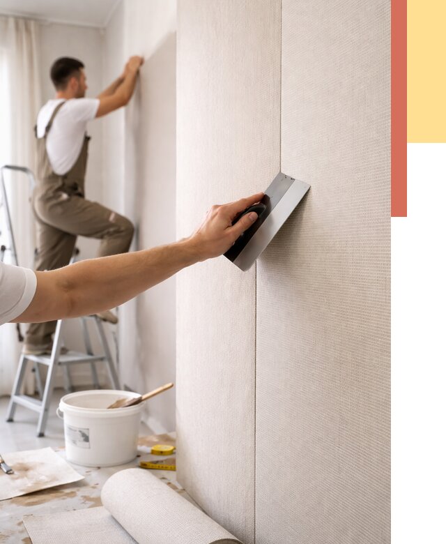 Поклейка текстильных обоев в Сосновом Бору от 4571 руб. под ключ | ОТДЕЛОЧНИК-Снб