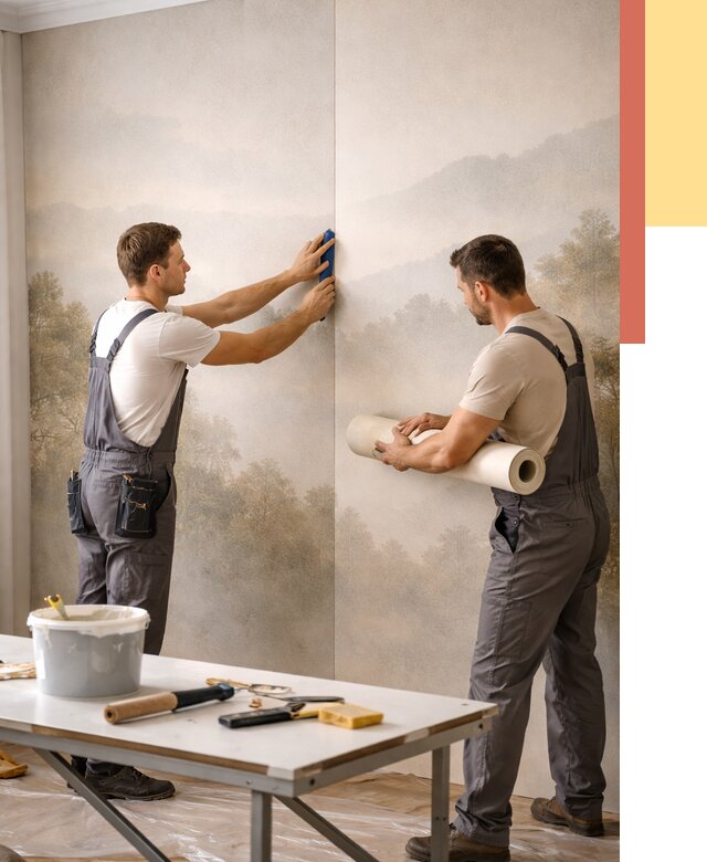 Поклейка фотообоев в Сосновом Бору от 8634 руб/м² — быстро и недорого | ОТДЕЛОЧНИК-Снб