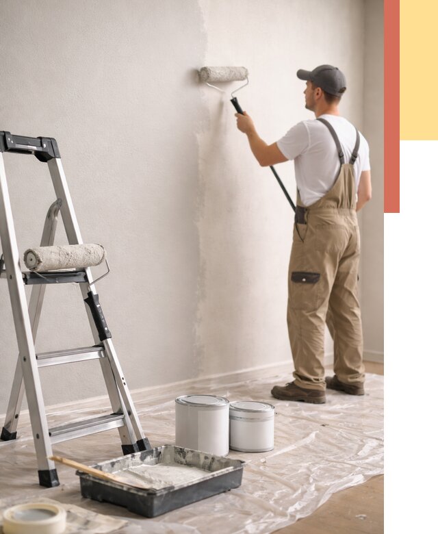 Покраска стен латексной краской в Сосновом Бору от 4571 руб. за м2 | ОТДЕЛОЧНИК-Снб