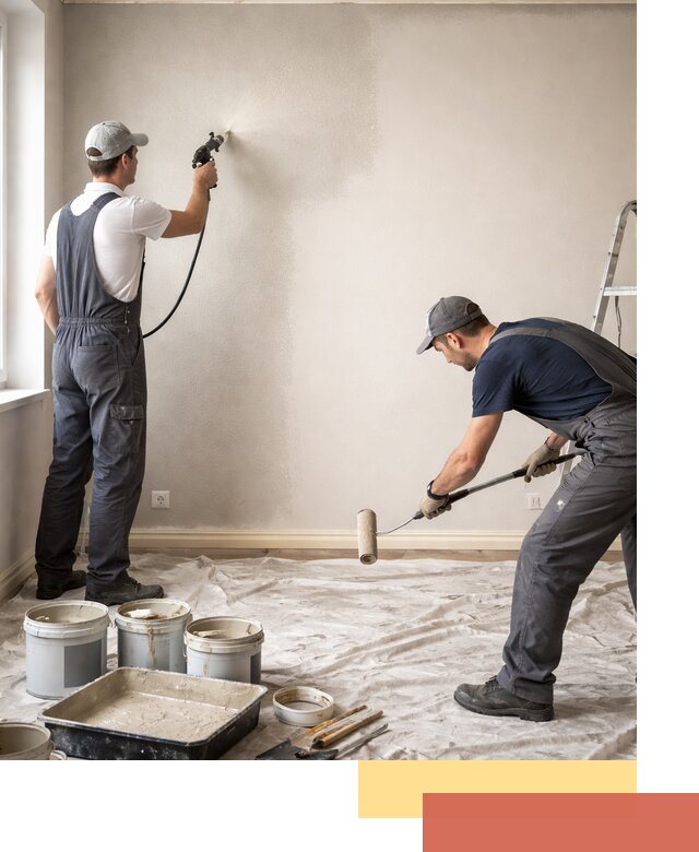 Покраска стен моющейся краской и защита поверхностей в Сосновом Бору