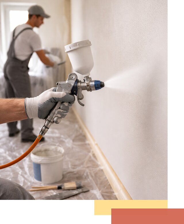 Покраска стен краскопультом в Сосновом Бору быстро и качественно