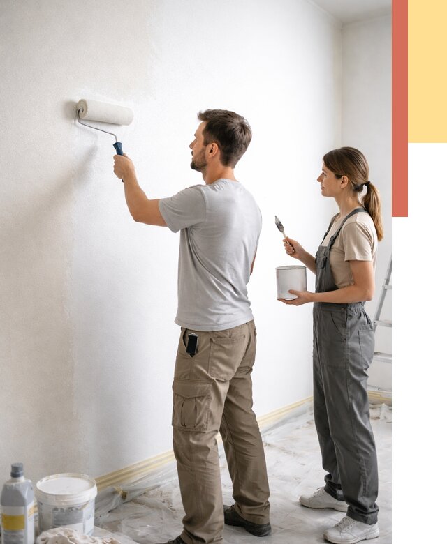 Окраска стен по стеклохолсту в Сосновом Бору от 4571 руб/м² под ключ | ОТДЕЛОЧНИК-Снб