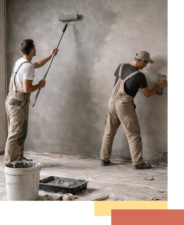 Покраска стен под бетон в Сосновом Бору профессионально и недорого