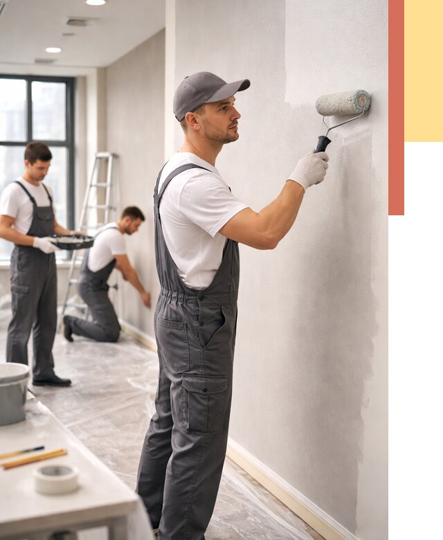 Покраска стен в офисе в Сосновом Бору от 8634 руб. — быстро и недорого | ОТДЕЛОЧНИК-Снб