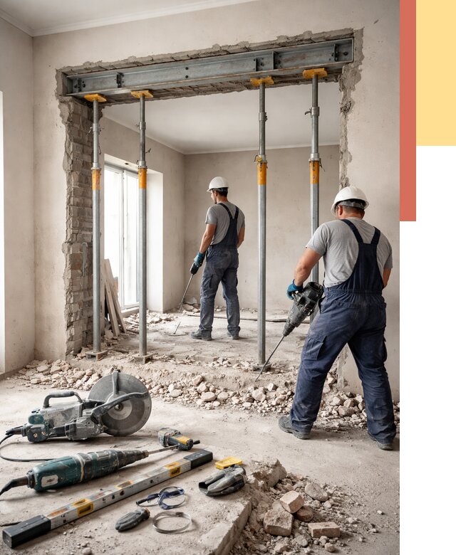 Прорезка проема в стене в Сосновом Бору от 4571 руб. — быстро и недорого | ОТДЕЛОЧНИК-Снб