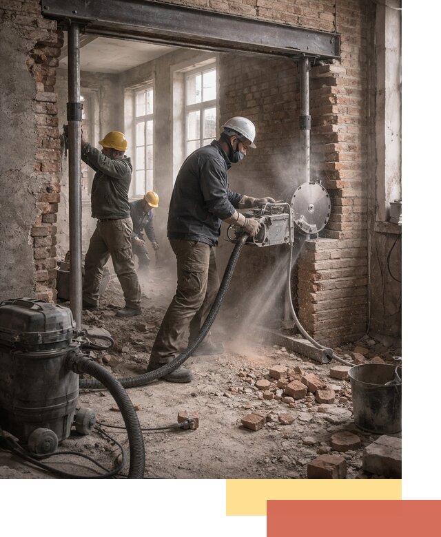 Прорезка проема в стене под дверной или оконный проем в Сосновом Бору