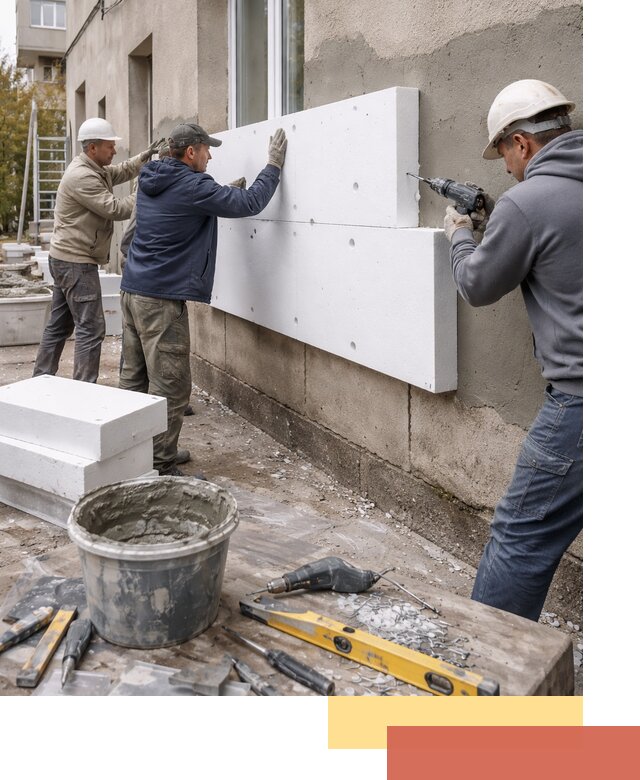 Утепление наружных стен пенопластом в Сосновом Бору