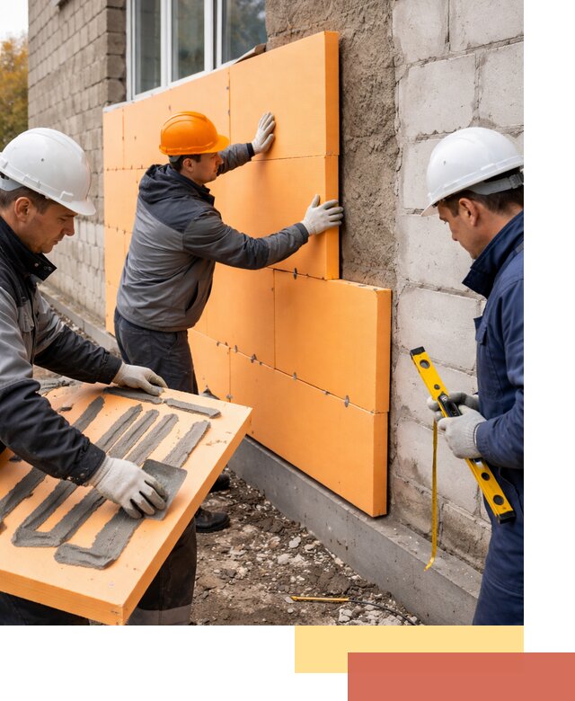 Утепление фасада пеноплексом под ключ в Сосновом Бору