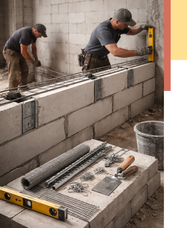 Армирование кладки перегородок в Сосновом Бору от 762 руб. под ключ | ОТДЕЛОЧНИК-Снб