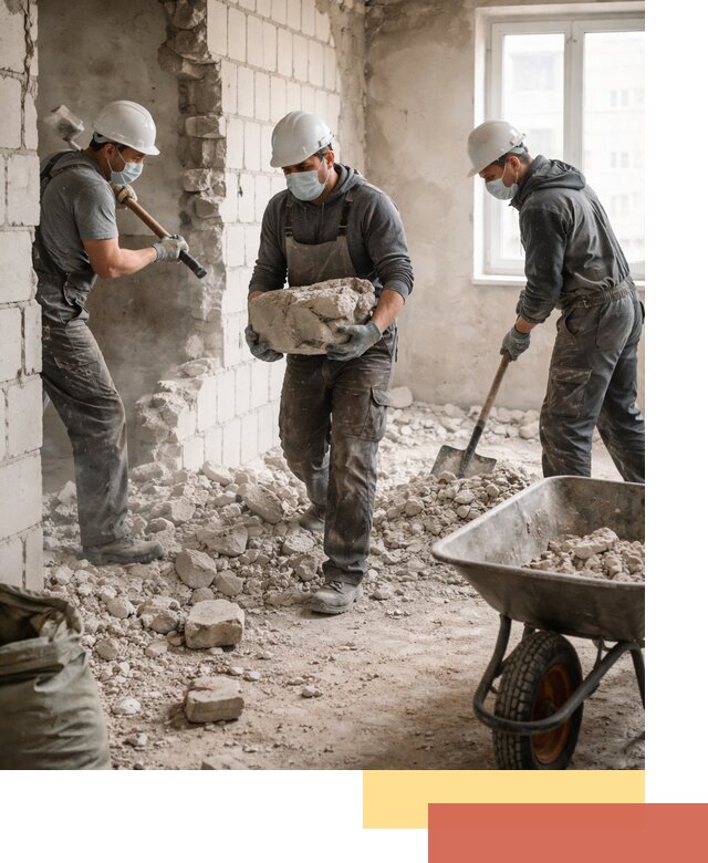 Демонтаж блочных перегородок в Сосновом Бору быстро и аккуратно