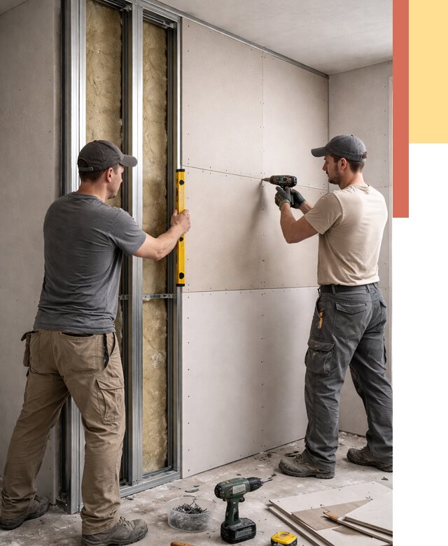 Монтаж двухслойной перегородки из гипсокартона в Сосновом Бору от 1473 руб. | ОТДЕЛОЧНИК-Снб