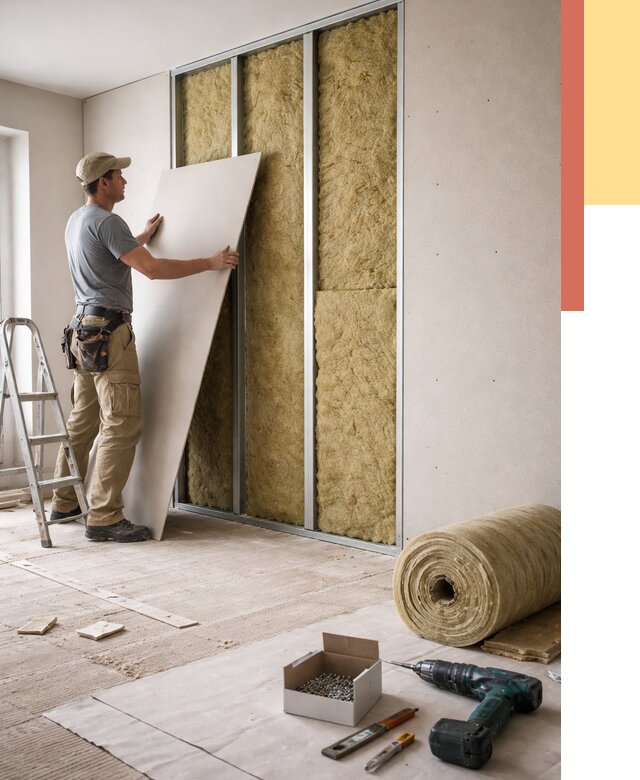 Перегородка из гипсокартона с шумоизоляцией в Сосновом Бору от 3169 руб. | ОТДЕЛОЧНИК-Снб