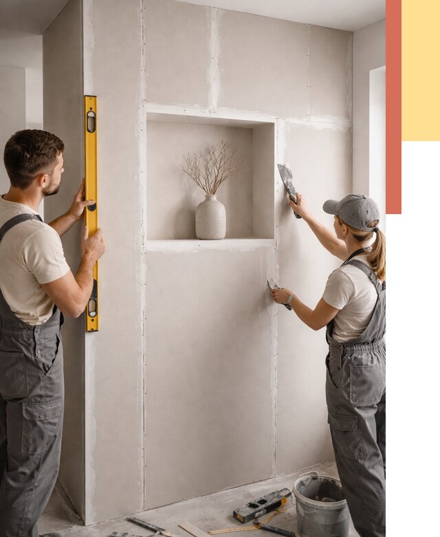 Перегородка из гипсокартона с нишей в Сосновом Бору от 3301 руб. под ключ | ОТДЕЛОЧНИК-Снб