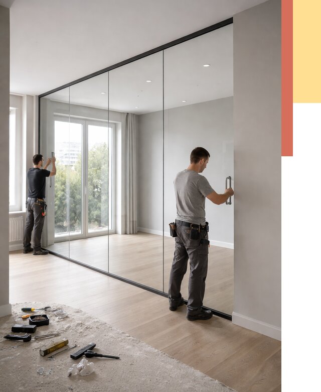 Изготовление стеклянных перегородок в Сосновом Бору от 12545 руб. под ключ | ОТДЕЛОЧНИК-Снб