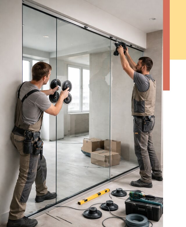 Монтаж стеклянных перегородок в Сосновом Бору от 6603 руб. | ОТДЕЛОЧНИК-Снб