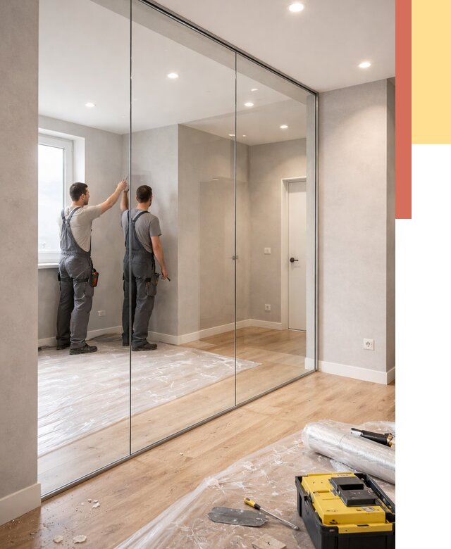 Безрамные стеклянные перегородки в Сосновом Бору — монтаж от 9650 руб. | ОТДЕЛОЧНИК-Снб