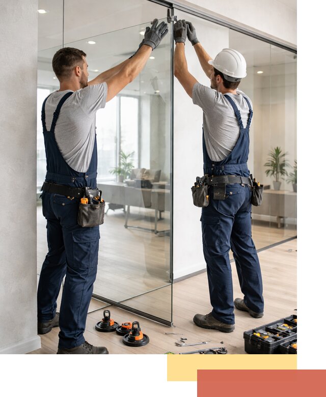 Безрамные стеклянные перегородки под ключ в Сосновом Бору